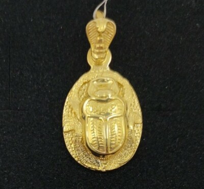 18K Gold Anhänger. Ägyptischer Glückskäfer
