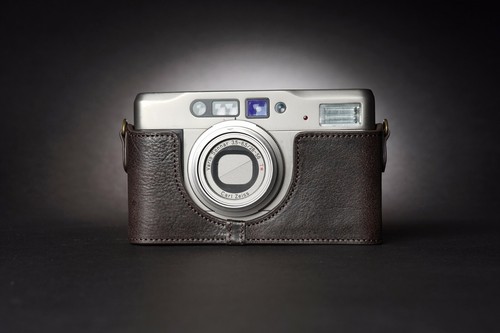 Genuine Real Leather Half Camera Case Bag Cover para Contax TVS ii Film Camera - Imagen 30 de 34