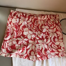 Ocean Pacific OP Mens Shorts Swim Trunks Red White Floral Measures 2XL 46-48 FS 