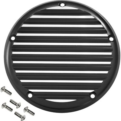 Derby Cover - 5 Hole - Finned - Black/Silver for M8 Softail 06-965-2