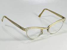 Vintage Gold Aluminum Frame Women's Mid Century Cat Eye Eyeglasses Artcraft