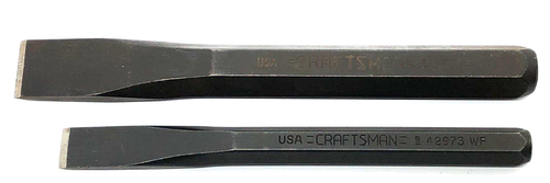 Vintage Craftsman Cold Chisels 42975 and 42973 WF Made in USA
