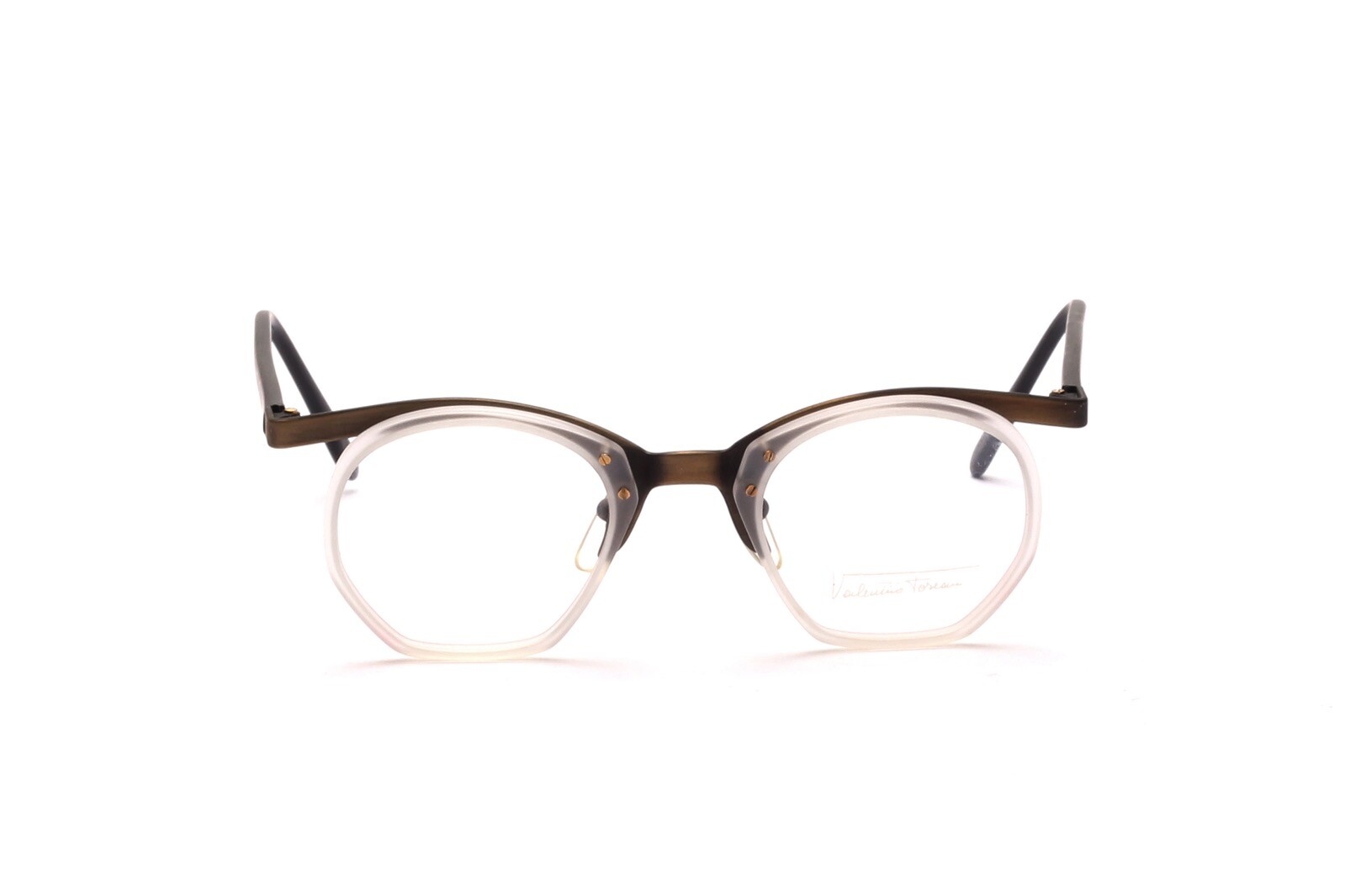 Valentino Toscani Брилле Фассунг Комби Металл Ацетат Италия Брюки Альтголд Унисекс