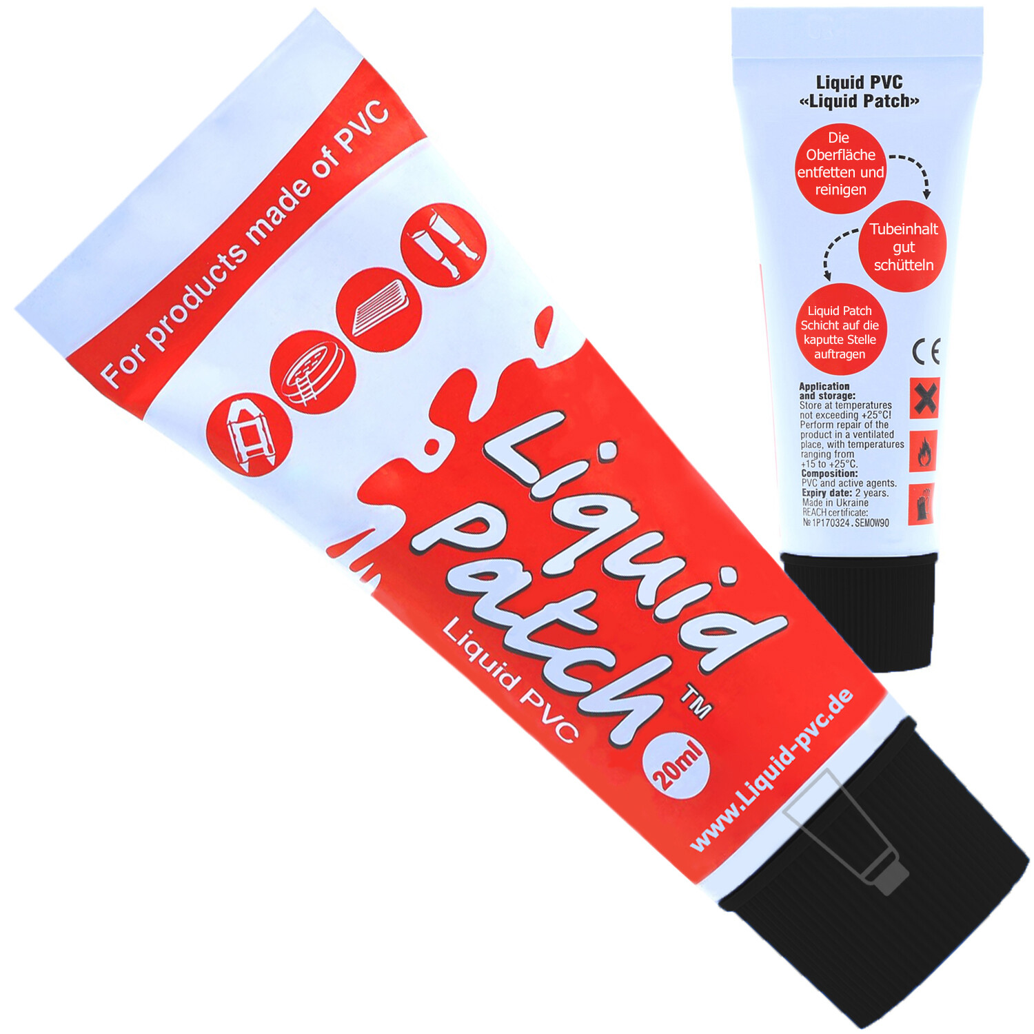 Juego de reparación de parches de PVC líquido parche bote inflable pegamento negro