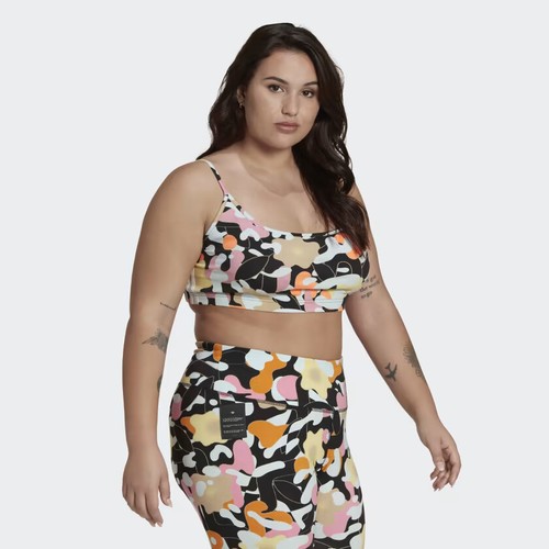 Adidas HT3775 Women's Multicolor Graphic Cotton Stretch Scoop Neck Bra Top JR283 - Picture 11 of 15
