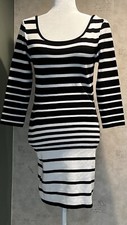 UK2LA Black And White Striped Sweater Dress - NWT - 3/4 Sleeves- Size L