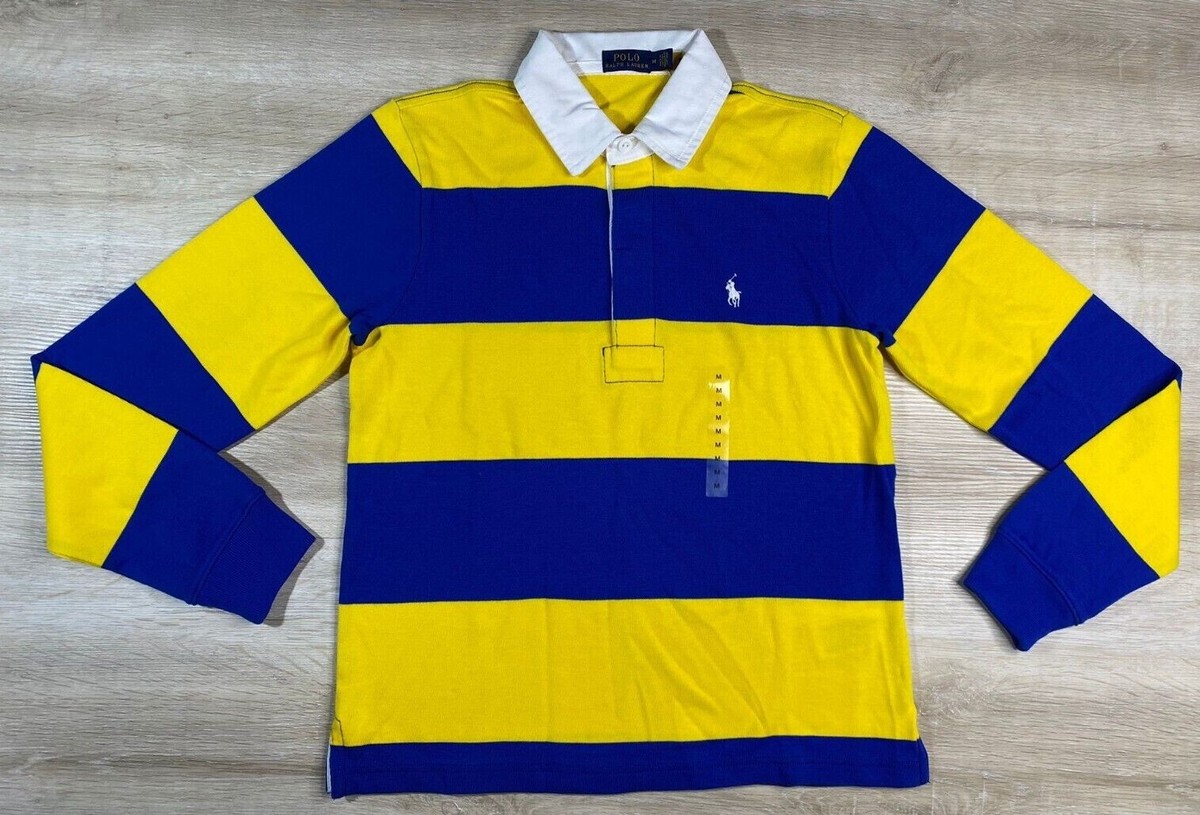 【関税&送料込】Polo Ralph Lauren Blue Yellow Striped Wool S Polo Ralph Lauren XXL Blue/Yellow Men's Custom Fit Logo