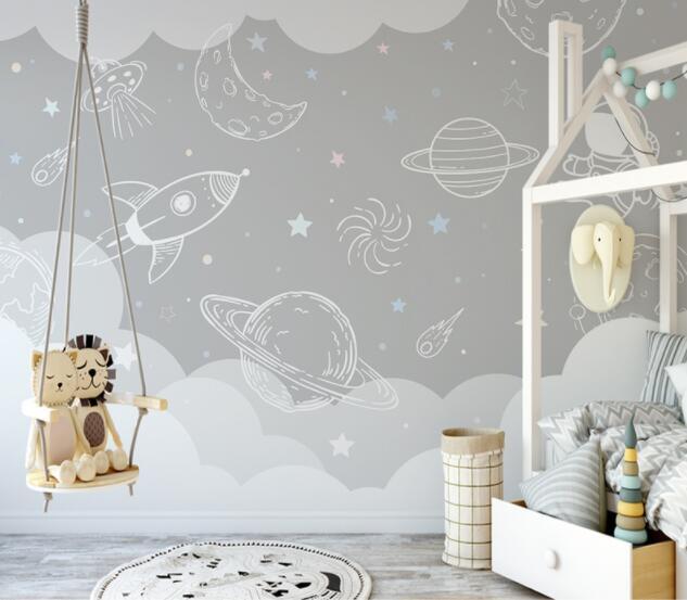 3D White Lines J730 Wallpaper Mural Wall Print Wall