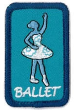 Girl BALLET dancer Lesson class Patches Crests Badges SCOUTS GUIDE tour dance