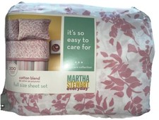 Martha Stewart Everyday Full Cotton Sheet Set Sea Kelp Pink