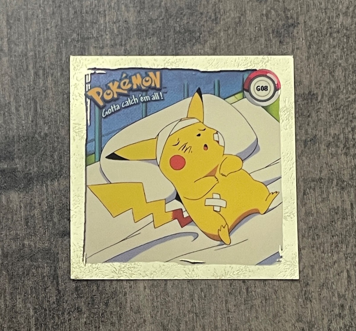 Pikachu G08 Rare GOLD Stickers 1999 Pokemon Series 1