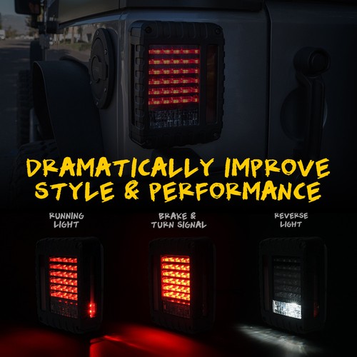 Par de luces traseras LED para Jeep Wrangler JK 2007-2018 luces traseras para funcionamiento - Imagen 4 de 7
