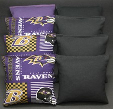 BALTIMORE RAVENS 8 CORNHOLE BEAN BAGS/ BAGGO TOSS Top Quality Handmade NEW 