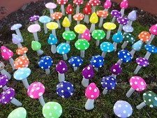 Set Of 10 miniature fairy garden accessories mushrooms toadstools U-pick
