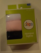 CIRCO GIRLS 3 Pack Opaque Tights Pink White Black 9-18M NIB