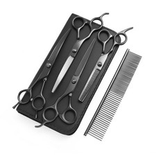 8.0 in 9CR Titanium Professional dog grooming scissors set,Grooming Black