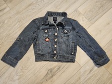 Highway Jeans Girls Roll Tab Sleeves Cropped Denim Jean Jacket size S
