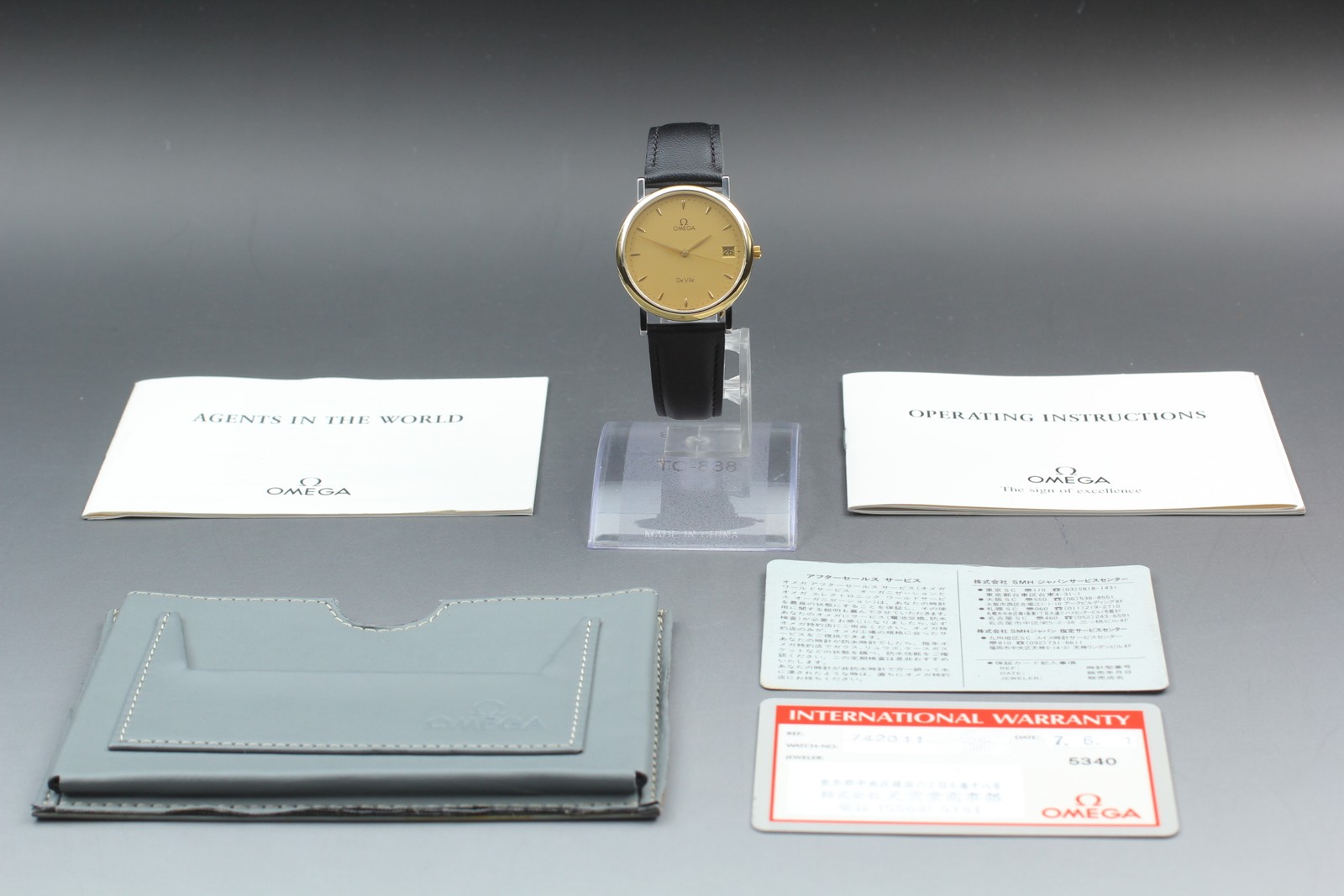 [MINT w/Paper] Vintage OMEGA De Ville Cal.1432 Quartz Gold Date 32mm Men's Watch image 3