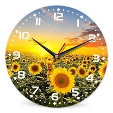 Clock for Living Room, Sunflowers Fields Sunflowers Fields Under the Sunshine