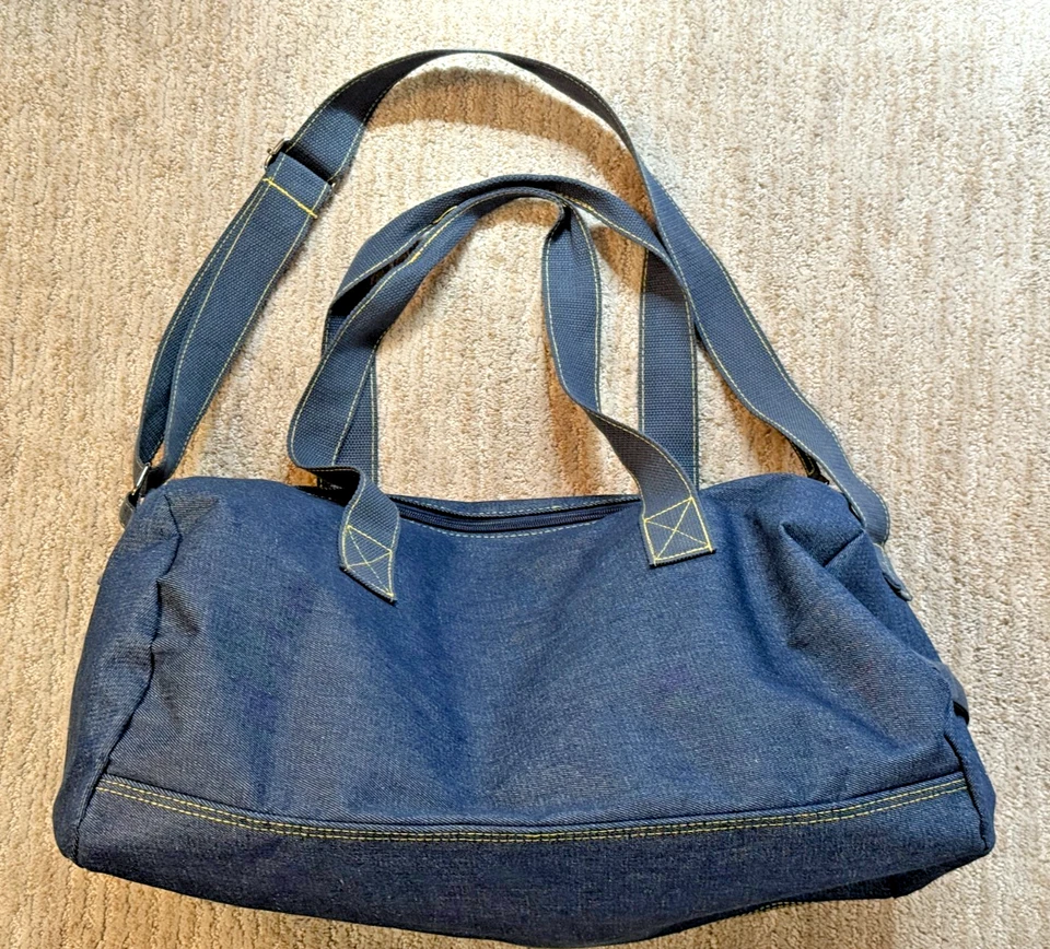 Jean Paul Gaultier pour Vous Denim Fin de Semana Bolso de Lona con Correa Ajustable Foto 3 de 4