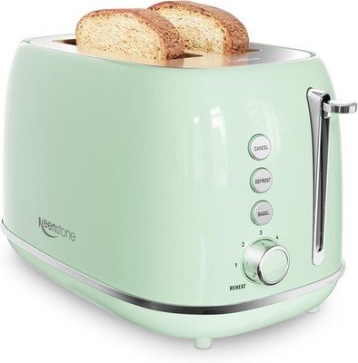 2 Slice Stainless Steel Toaster Retro W/ 6 Bread Shade Settings Bagel Cancel
