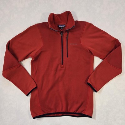 Patagonia Jacket Mens Small Red Fleece 1/2 Zip Polartec Pullover Hiking Top