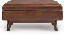Owen 36 Inch Wide Mid Century Modern Rectangle Small Rectangular Storage Ottoman