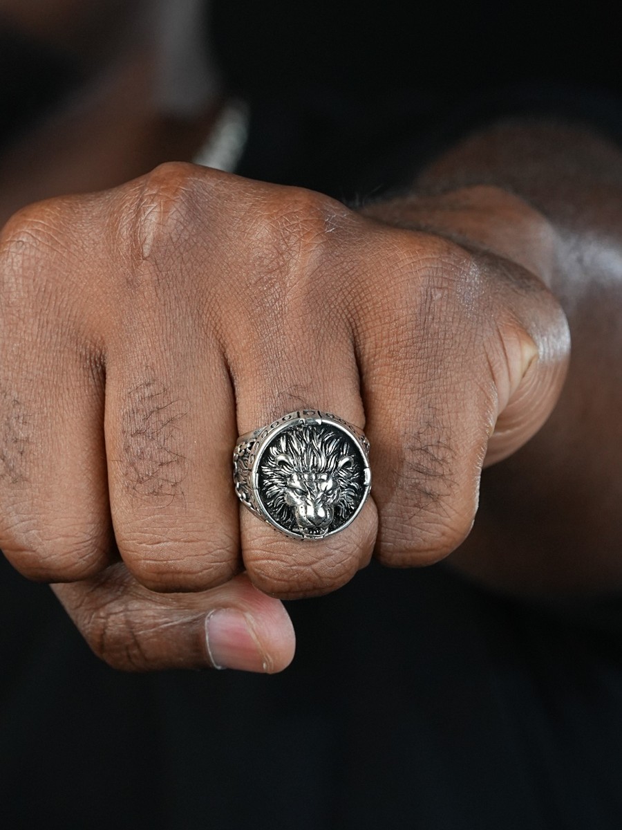Mens Real Solid 925 Sterling Silver King Lion Of Judah Rasta Ring