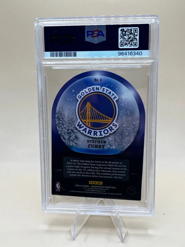 2023 Crown Royale Стивен Карри Sno глобус #30/99 PSA 8 ДЖЕРСИ НОМЕР МАТЧ - Изображение 3 из 3