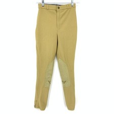 TuffRider Equestrian Breeches Ribbed Pants Youth Kids Sz 14 Tan