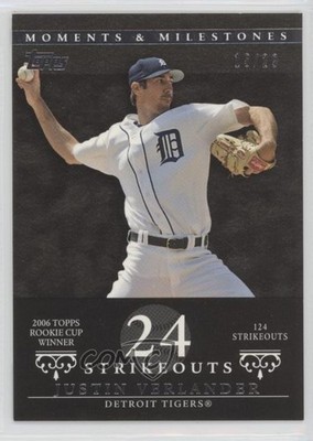 2007 Topps Moments & Milestones Black 15/29 Justin Verlander #64 02l6