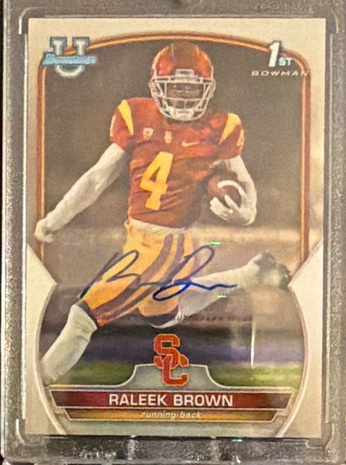 Topps 2022 Bowman U Chrome Raleek Brown USC Trojans #83 1st Bowman Auto