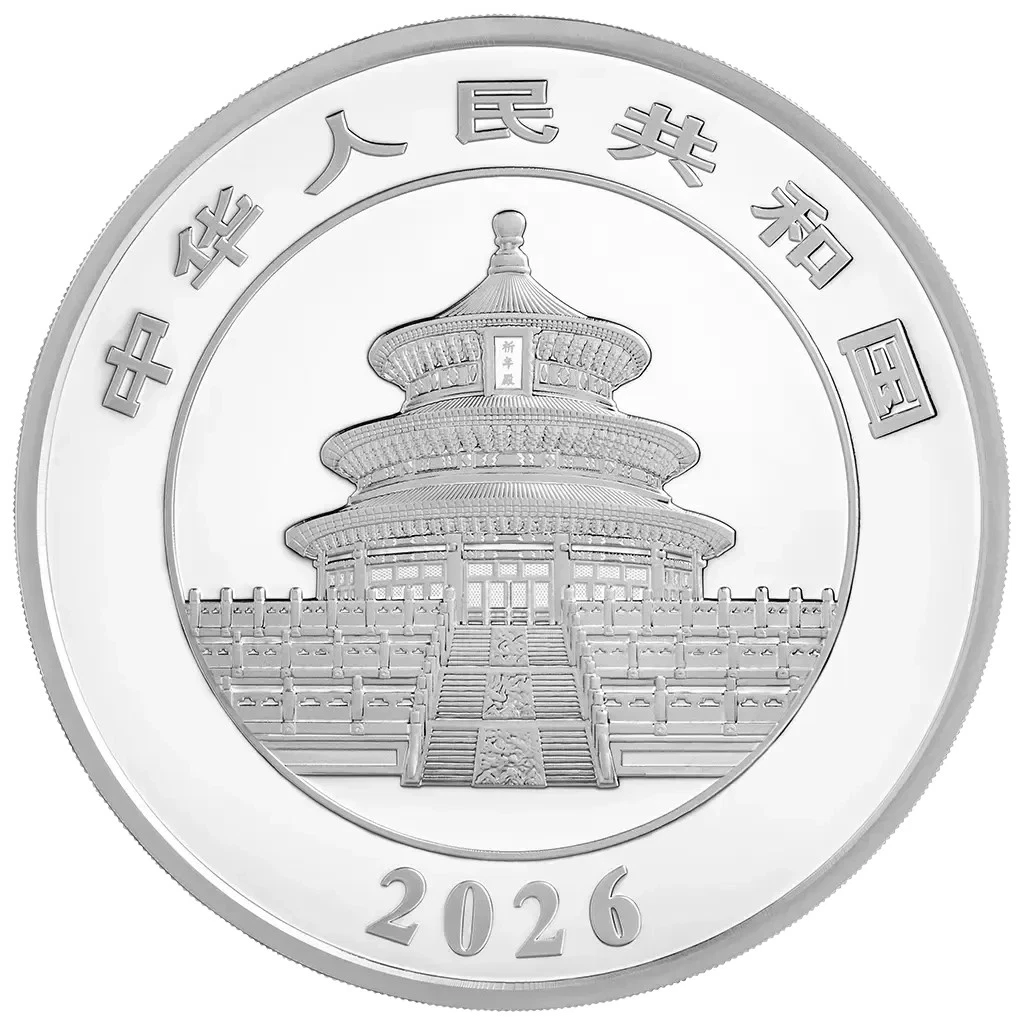 Silbermünze 1kg China Panda 2026 - im Etui - Polierte Platte