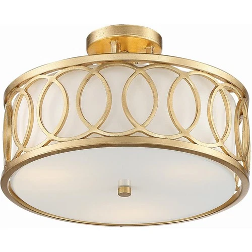 Crystorama 285-GA Graham 3 Light 15 inch Antique Gold Semi Flush Ceiling Light - Picture 2 of 7