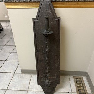 Antique Medieval Warrior Spiked Metal Mace Ball Morningstar Weapon HEAVY W Board