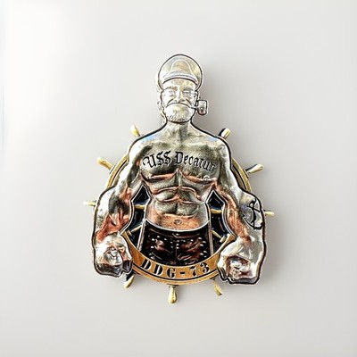 US Navy - USS Decatur - DDG73 - Challenge Coin - Popeye - San Diego Destroyer