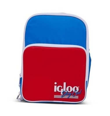 Retro Insulated Mini Backpack; Red, White & Blue 12 Can Red Blue