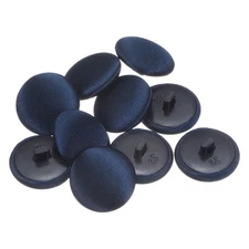 10pcs Fabric Cloth Covered Button 20mm Round Plastic Sewing Buttons, Navy Blue