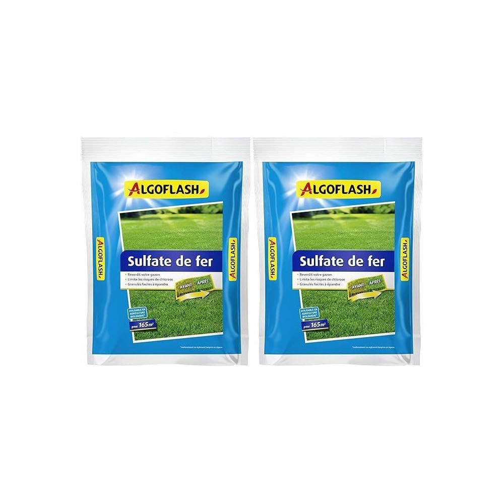 Sulfate de fer Algoflash amendement minéral sol et gazon 5 kg