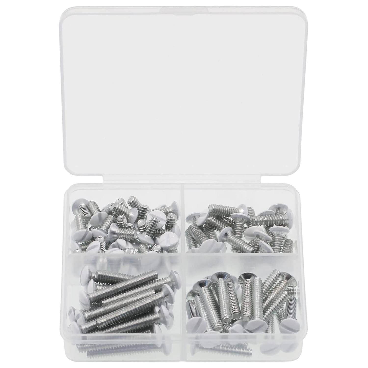 Screws 100pcs White Outlet Switch Cover Screws Assorted Size