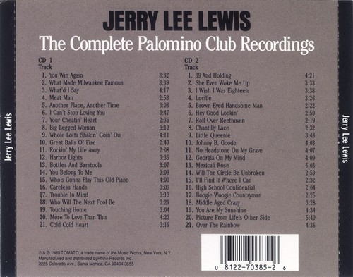 Jerry Lee Lewis - The Complete Palomino Club Recordings (2xCD, Comp, Liv) (Mint - Picture 3 of 5
