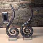 Beautiful Pair of Vintage Murano Hand Blown Glass Sculpture Matching Set Chipped