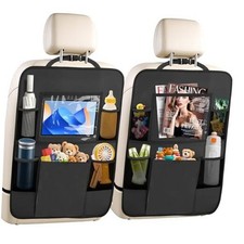 2 Pack Car Backseat Organizer with Touch Screen Tablet Holder,6 Storage