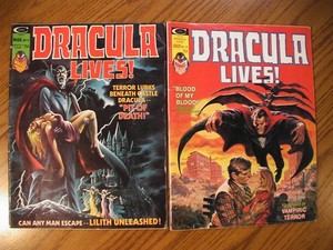 DRACULA LIVES #11, 13 Marvel Curtis HORROR Magazines 1975 - Fine to Very Good