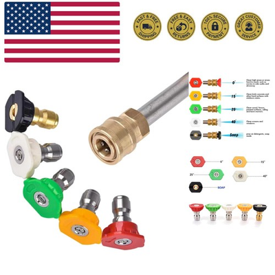 #ad 5 Pack Pressure Washer Nozzle Tips Multiple Degrees 1 4 INCH 2.5 GPM Power ... $14.99