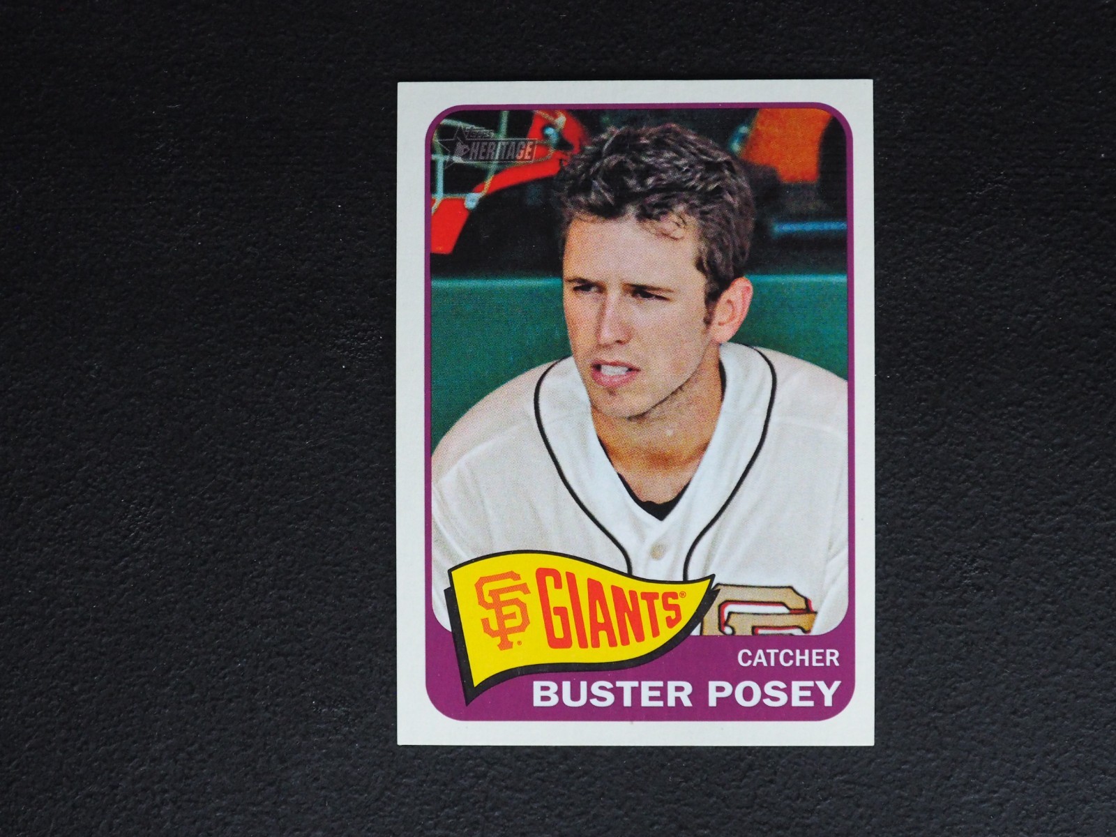 2014 Topps Heritage Buster Posey Logo Variation Short Print SP MINT
