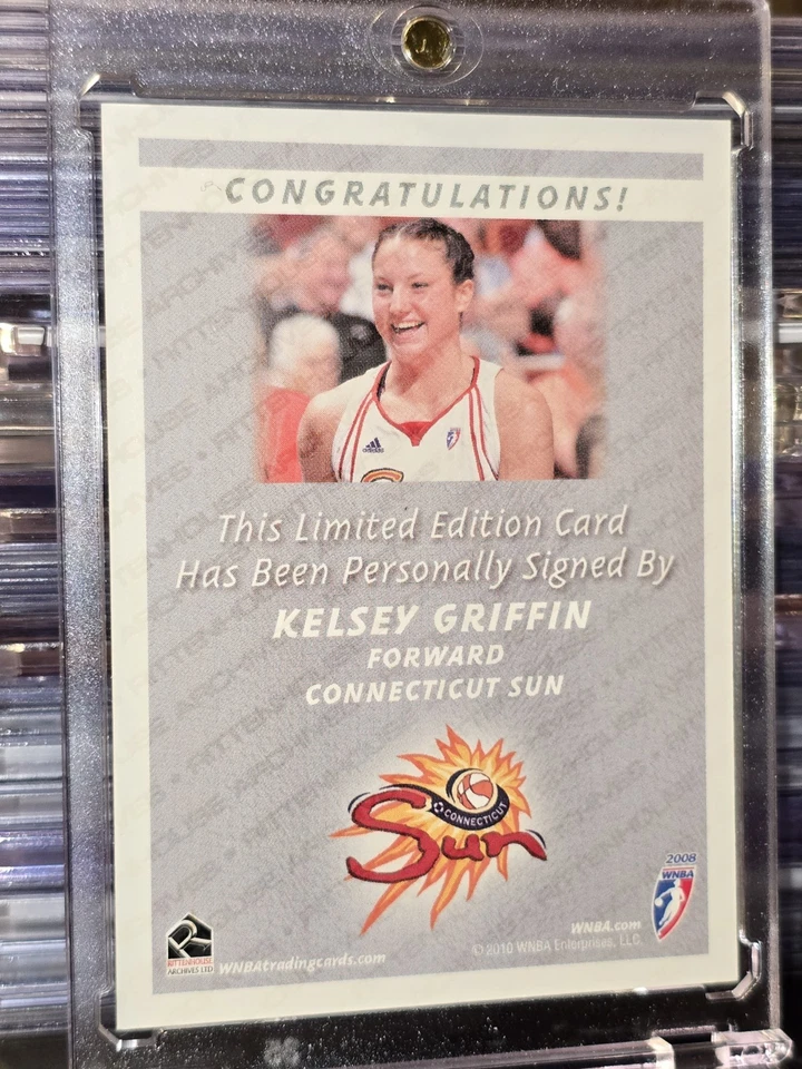 2010 Rittenhouse WNBA Kelsey Griffin limited edition Auto Autograph RC SUN! - Image 2 of 3