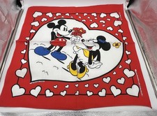 Vintage Walt Disney Co. Bandana Mickey Minnie U.S.A. 22x22 Red