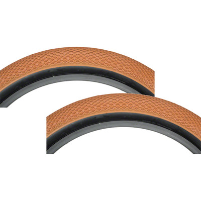Pack of 2 Cult X Vans Tire 20 x 2.4 Clincher Wire Gum/Black BMX Bike