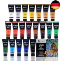 Artecho Acrylfarben Set Professional 20X120 Ml, Acrylic Paint Set, Wasserfest